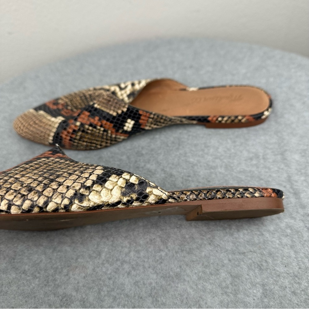 Madewell Remi Mules in Snake Embossed Leather Spiced Cider Multi Colorway Size 8 - Picture 7 of 9